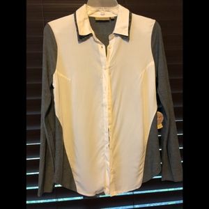 Blush Pink & Gray Button Vera Wang Down